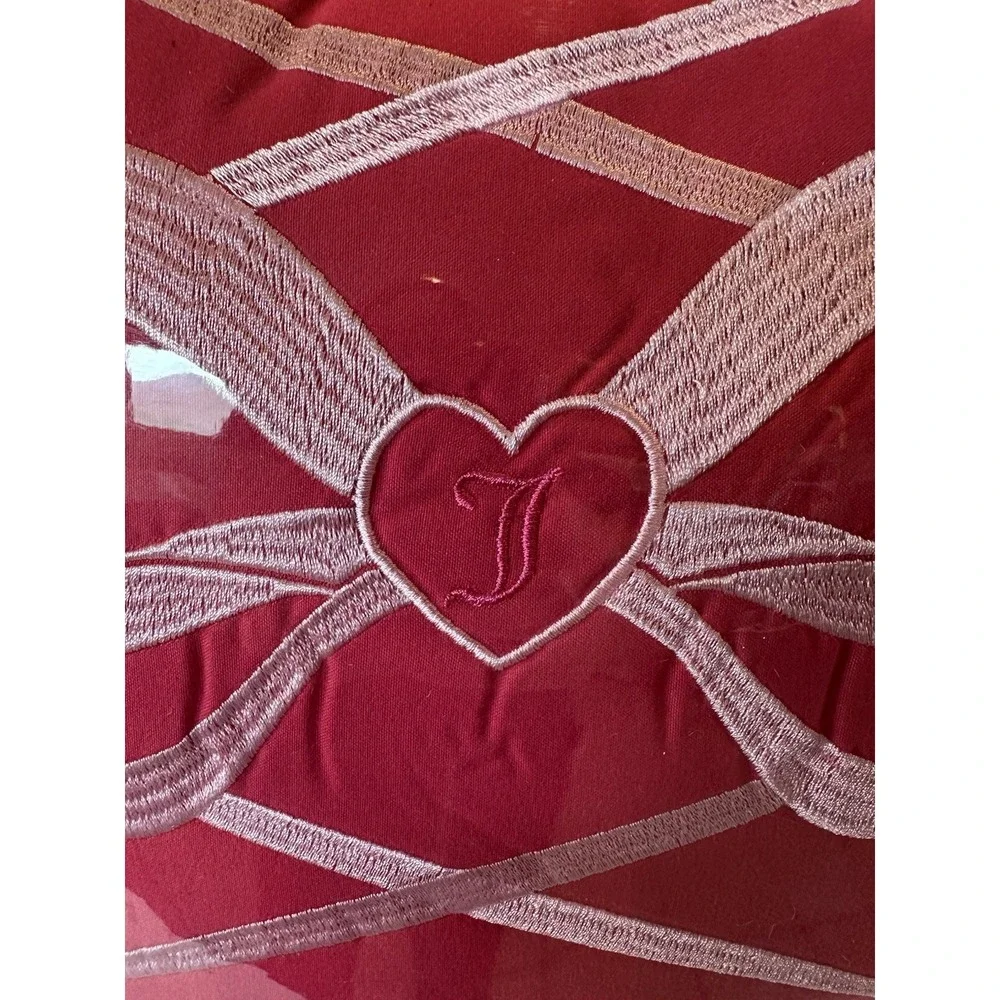 Juicy Couture Pink Bow Embossed Queen Comforter Set Pillow Plush 4pc Coquette